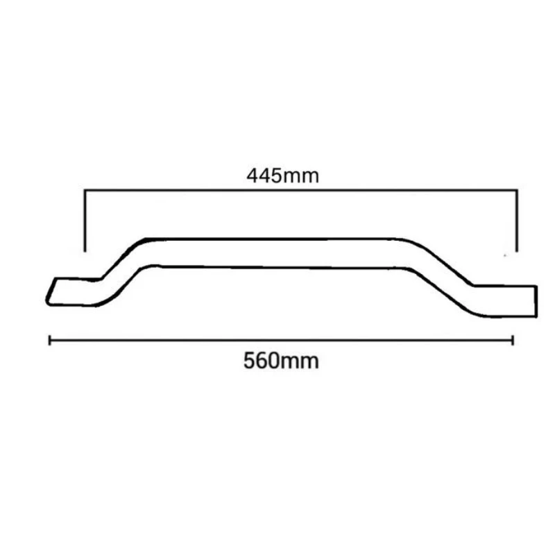 AKW Flat Ended Stainless Steel White Grab Rail - 445mm 4 AKW Flat Ended Stainless Steel White Grab Rail - 445mm - Image 2
