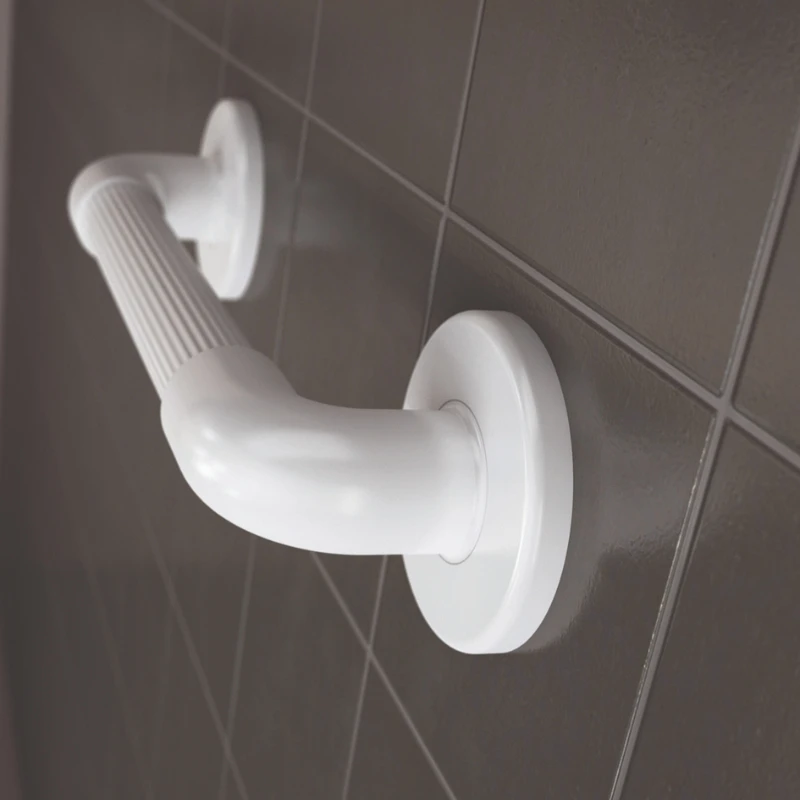 AKW Large Plastic Fluted White Grab Rail - 300mm 4 AKW Large Plastic Fluted White Grab Rail - 300mm - Image 2