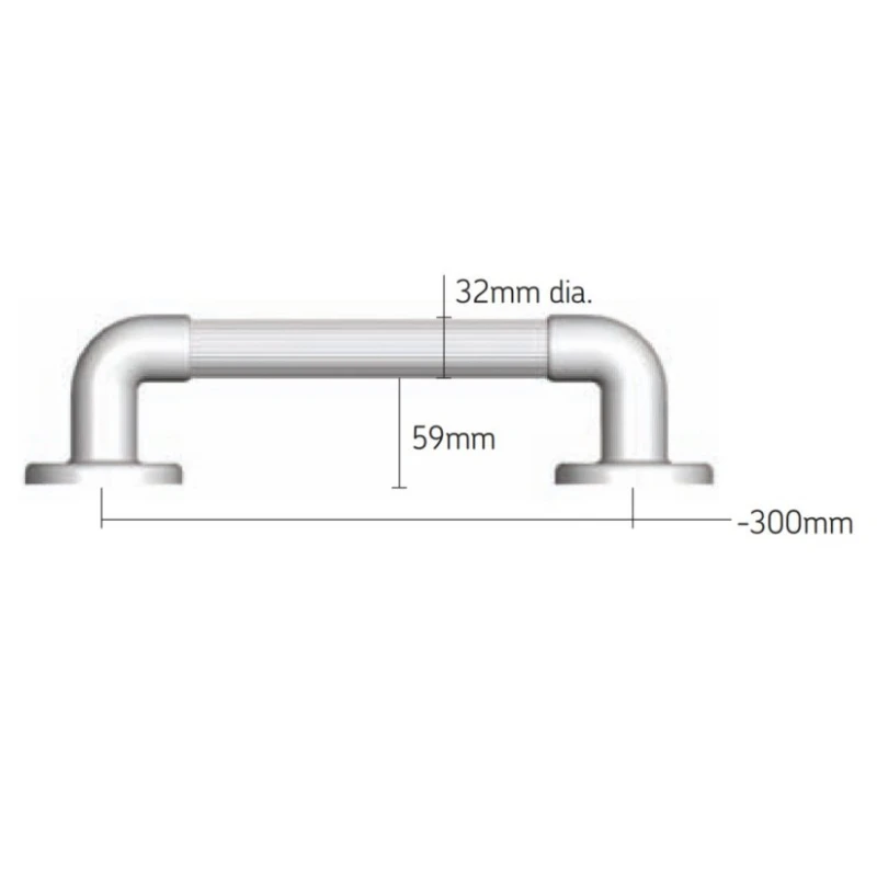 AKW Large Plastic Fluted White Grab Rail - 300mm 5 AKW Large Plastic Fluted White Grab Rail - 300mm - Image 3