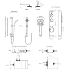 Aqualisa ISystem Concealed Digital Shower With Adjustable And Wall Fixed Shower Heads - HP/Combi -Home Bathroom aqualisa isystem concealed digital shower with adjustable and wall fixed shower heads hp combi isd.a1.bv .dvfw .14 3