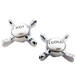Bristan 1901 Tap Handles - Pair - Hot & Cold - Chrome
