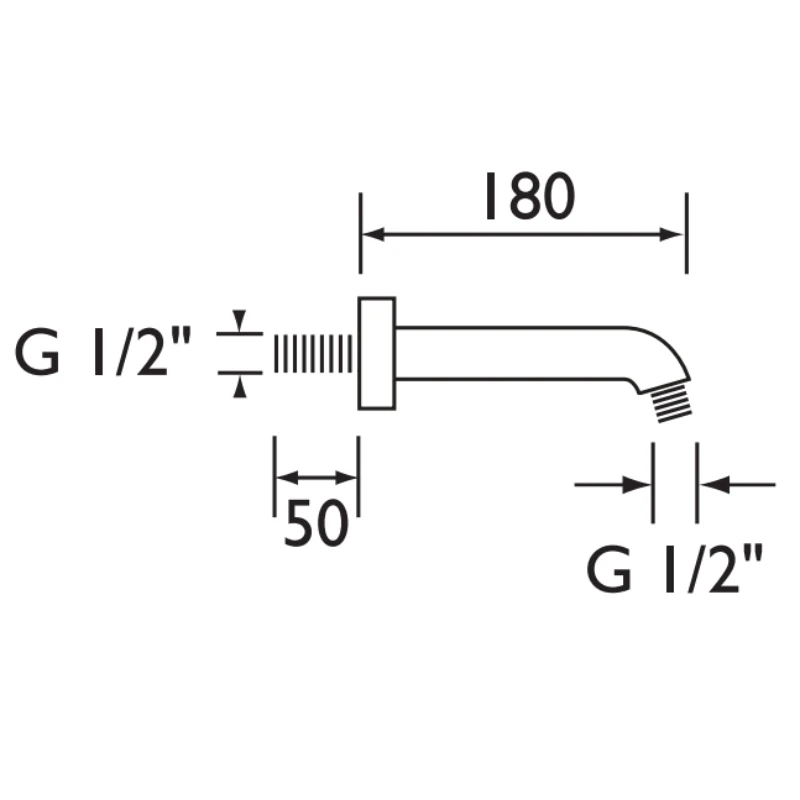 Bristan Small Shower Arm 180mm - Chrome 4 Bristan Small Shower Arm 180mm - Chrome - Image 2