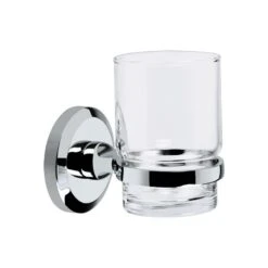 Bristan Solo Glass Tumbler & Holder - Chrome