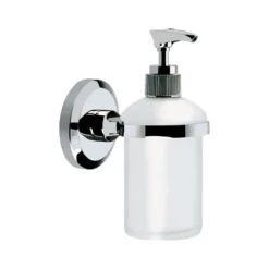 Bristan Solo Wall Mounted Frosted Glass Soap Dispenser - Chrome