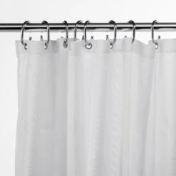 Croydex 1800mm X 1800mm High Performance/professional Textile Shower Curtain - White -Home Bathroom croydex 1800mm x 1800mm high performance professional textile shower curtain white gp00801 1