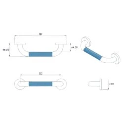 Croydex 300mm Stainless Steel Straight Grab Bar With Ant-Slip Grip - Chrome 9 Croydex 300mm Stainless Steel Straight Grab Bar With Ant-Slip Grip - Chrome -Home Bathroom croydex 300mm stainless steel straight grab bar with ant slip grip chrome ap500541 3