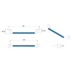 Croydex 600mm Stainless Steel Grab Bar With Anti-Slip Grip - Chrome -Home Bathroom croydex 600mm stainless steel grab bar with anti slip grip chrome ap500741 3