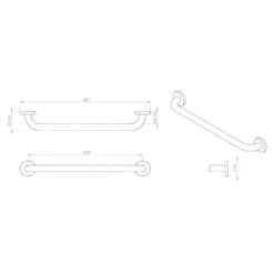 Croydex 600mm Stainless Steel Straight Grab Bar - Blue -Home Bathroom croydex 600mm stainless steel straight grab bar blue ap501234 2