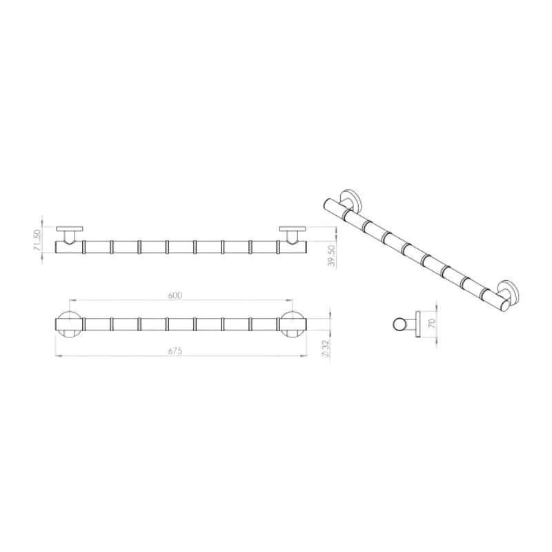 Croydex 680mm Grab 'N' Grip Straight Grab Bar - Chrome 5 Croydex 680mm Grab 'N' Grip Straight Grab Bar - Chrome - Image 3
