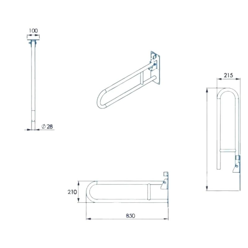 Croydex 850mm Fold Away Hand Rail - White 6 Croydex 850mm Fold Away Hand Rail - White - Image 4