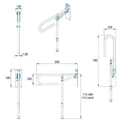 Croydex 850mm Fold Away Hand Rail With Drop Down Leg - White -Home Bathroom croydex 850mm fold away hand rail with drop down leg white ap502922 3