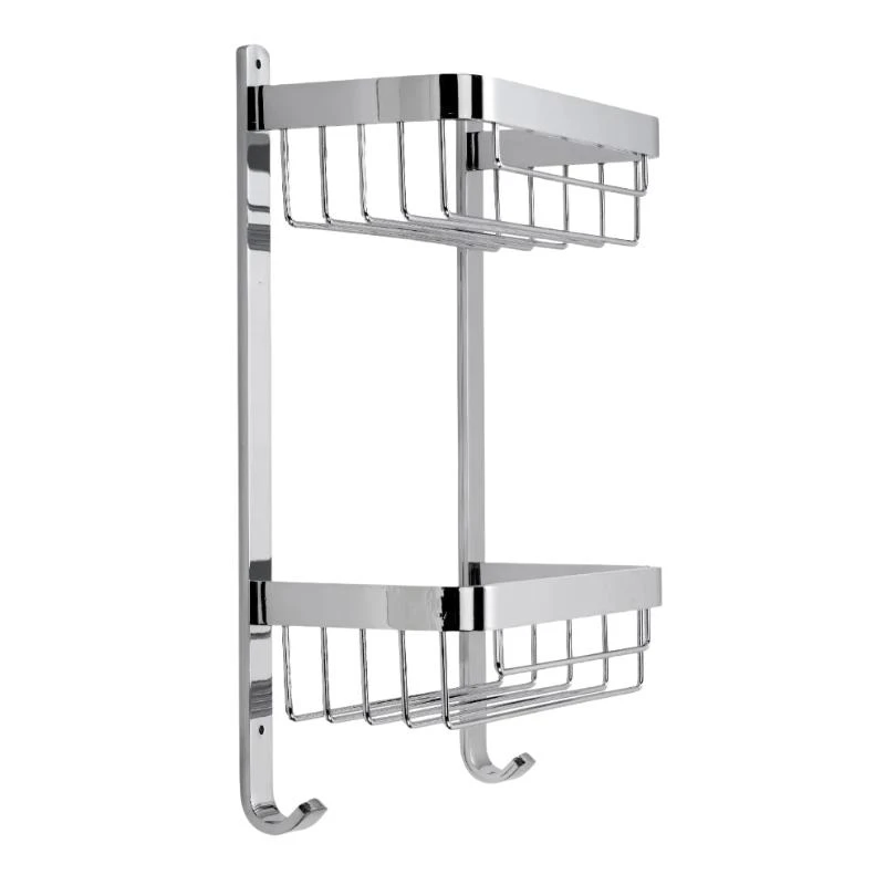Croydex Aluminium Large Two Tier Basket - Chrome 4 Croydex Aluminium Large Two Tier Basket - Chrome - Image 2