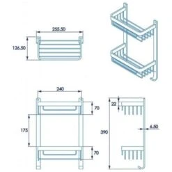 Croydex Aluminium Large Two Tier Basket - Chrome 9 Croydex Aluminium Large Two Tier Basket - Chrome -Home Bathroom croydex aluminium large two tier basket chrome qm770841 3