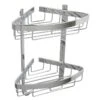 Croydex Aluminium Large Two Tier Corner Basket - Chrome -Home Bathroom croydex aluminium large two tier corner basket chrome qm772841
