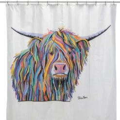 Croydex Angus McCoo Shower Curtain - Steven Brown 9 Croydex Angus McCoo Shower Curtain - Steven Brown -Home Bathroom croydex angus mccoo shower curtain steven brown af304022h 3