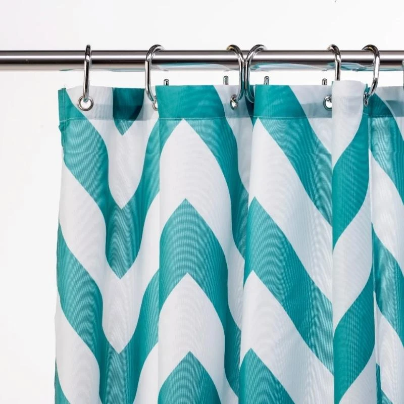 Croydex Aqua Chevron Textile Shower Curtain 4 Croydex Aqua Chevron Textile Shower Curtain - Image 2