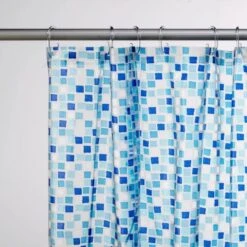 Croydex Blue Mosaic Shower Curtain -Home Bathroom croydex blue mosaic shower curtain ae543424 2