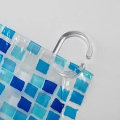 Croydex Blue Mosaic Shower Curtain -Home Bathroom croydex blue mosaic shower curtain ae543424 3