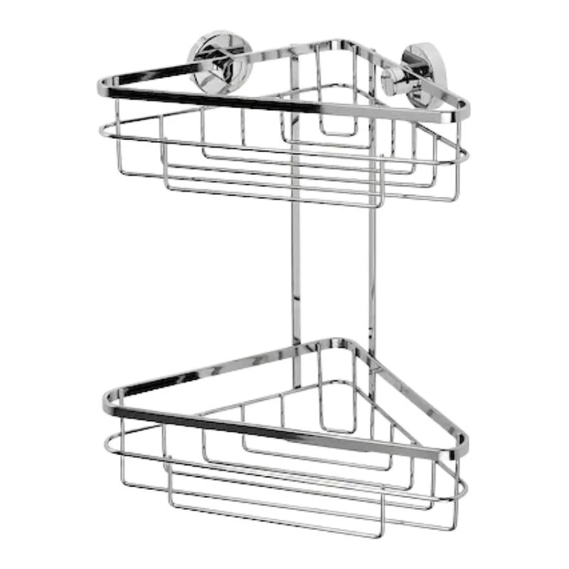 Croydex Brockham Flexi-Fix Two Tier Corner Basket - Chrome 3 Croydex Brockham Flexi-Fix Two Tier Corner Basket - Chrome