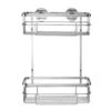 Croydex Brockham Flexi-Fix Two Tier Cosmetic Basket - Chrome