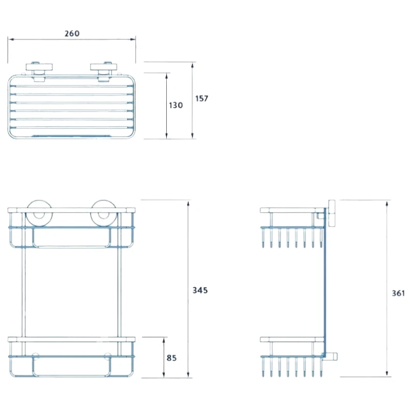 Croydex Brockham Flexi-Fix Two Tier Cosmetic Basket - Chrome 6 Croydex Brockham Flexi-Fix Two Tier Cosmetic Basket - Chrome - Image 4
