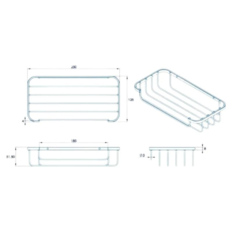 Croydex Cosmetic Basket - Chrome 5 Croydex Cosmetic Basket - Chrome - Image 3