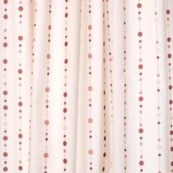 Croydex Dotty Textile Shower Curtain - Cream/Brown