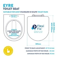 Croydex Eyre Flexi-Fix Toilet Seat - White -Home Bathroom croydex eyre flexi fix toilet seat white wl601522h 3