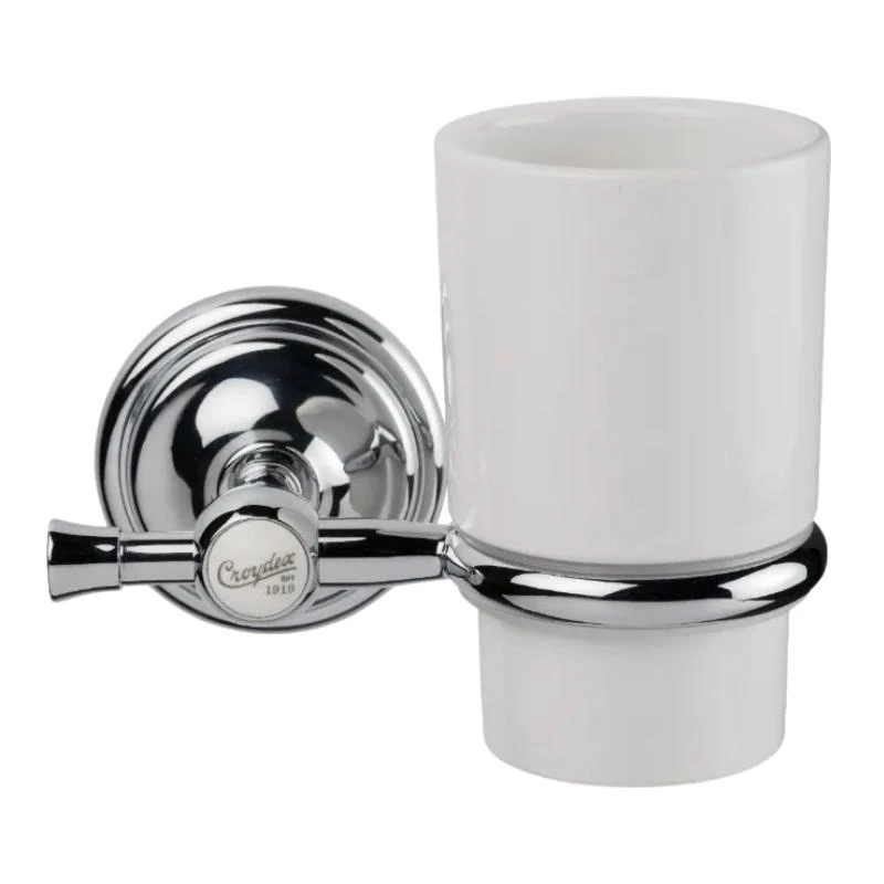 Croydex Flexi-Fix 1919 Range Tumbler And Holder - Chrome 3 Croydex Flexi-Fix 1919 Range Tumbler And Holder - Chrome