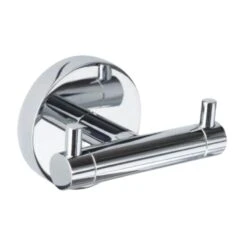 Croydex Flexi-Fix Britannia Double Robe Hook - Chrome -Home Bathroom croydex flexi fix britannia double robe hook chrome qm589141 2