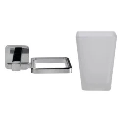 Croydex Flexi-Fix Camberwell Tumbler And Holder - Chrome -Home Bathroom croydex flexi fix camberwell tumbler and holder chrome qm921841 2