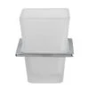Croydex Flexi-Fix Cheadle Tumbler And Holder - Chrome Plated And Toughened Frosted Glass
