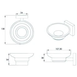 Croydex Flexi-Fix Chester Soap Dish And Holder - Chrome -Home Bathroom croydex flexi fix chester soap dish and holder chrome qm441941 3