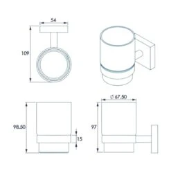 Croydex Flexi-Fix Chester Tumbler And Holder - Chrome -Home Bathroom croydex flexi fix chester tumbler and holder chrome qm441841 3