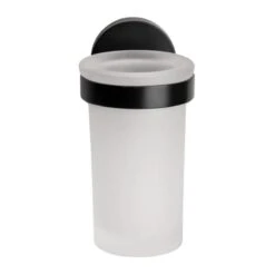 Croydex Flexi-Fix Epsom Black Tumbler And Holder