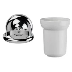 Croydex Flexi-Fix Grosvenor Chrome Tumbler And Holder -Home Bathroom croydex flexi fix grosvenor chrome tumbler and holder qm701841 2