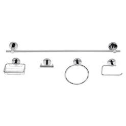Croydex Flexi-Fix Pendle Five Piece Set - Chrome