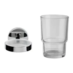 Croydex Flexi-Fix Pendle Tumbler And Holder - Chrome -Home Bathroom croydex flexi fix pendle tumbler and holder chrome qm411841 2