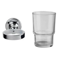 Croydex Flexi-Fix Worcester Tumbler And Holder - Chrome 7 Croydex Flexi-Fix Worcester Tumbler And Holder - Chrome -Home Bathroom croydex flexi fix worcester tumbler and holder chrome qm461841 2