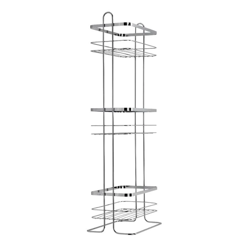 Croydex Free Standing Three Tier Storage Basket - Chrome 5 Croydex Free Standing Three Tier Storage Basket - Chrome - Image 3