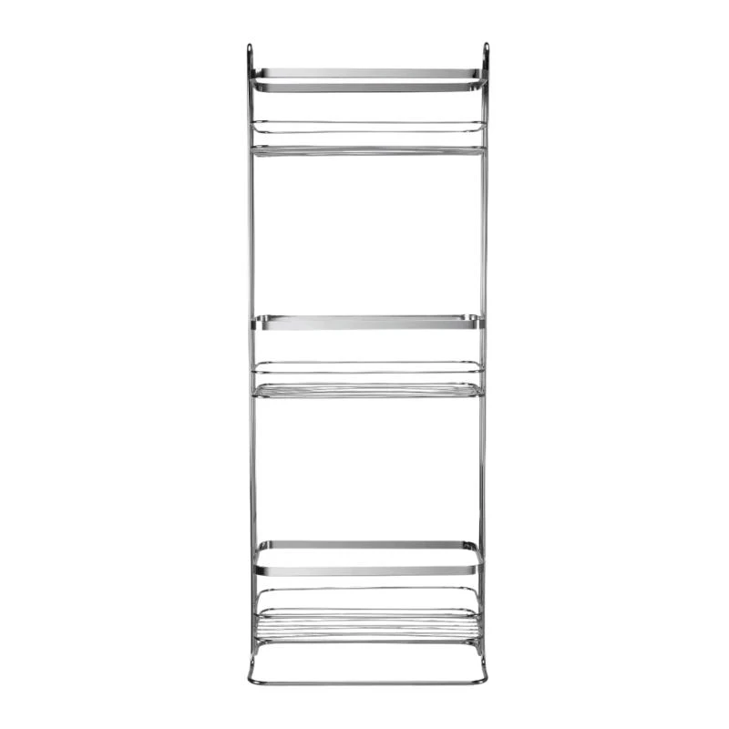 Croydex Free Standing Three Tier Storage Basket - Chrome 3 Croydex Free Standing Three Tier Storage Basket - Chrome