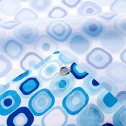 Croydex Geo Mosaic Shower Curtain - White/Blue -Home Bathroom croydex geo mosaic shower curtain white blue af281624h 3