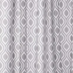 Croydex Grey Medallion Textile Shower Curtain