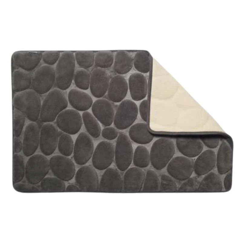 Croydex Grey Pebble Memory Foam Bathroom Mat 4 Croydex Grey Pebble Memory Foam Bathroom Mat - Image 2
