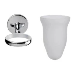 Croydex Hamsptead Tumbler And Holder - Chrome -Home Bathroom croydex hamsptead tumbler and holder chrome qm641841 2
