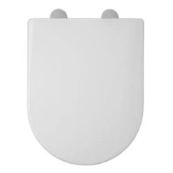 Croydex Hilier Stick 'N' Lock D-Shaped Toilet Seat - White