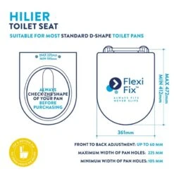 Croydex Hilier Stick 'N' Lock D-Shaped Toilet Seat - White -Home Bathroom croydex hilier stick n lock d shaped toilet seat white wl112322h 3