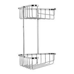 Croydex Large Two Tier Corner Basket - Chrome -Home Bathroom croydex large two tier corner basket chrome qm263841 2
