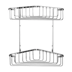 Croydex Large Two Tier Corner Basket - Chrome