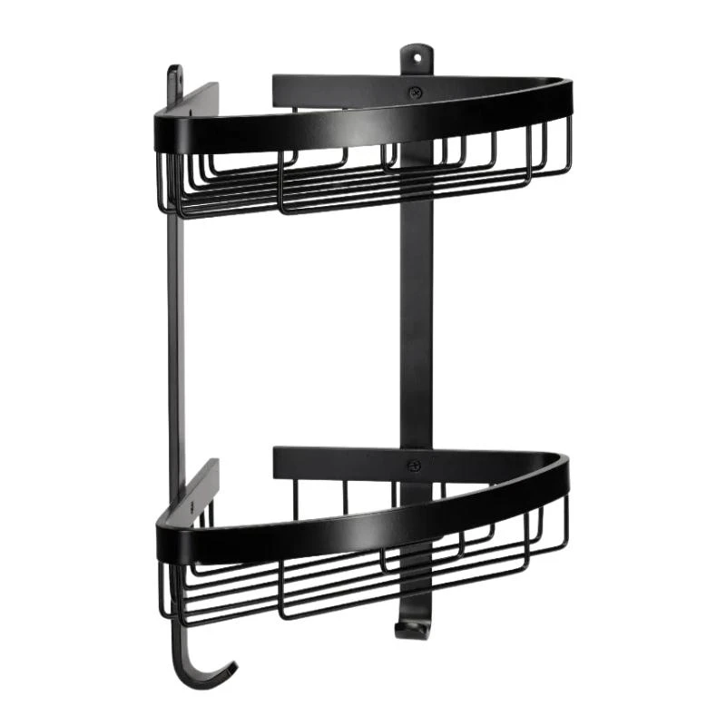 Croydex Large Two Tier Corner Basket - Matte Black 4 Croydex Large Two Tier Corner Basket - Matte Black - Image 2